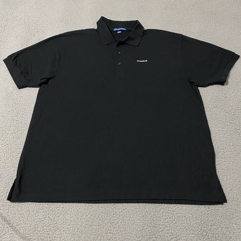 Chase Bank Polo Shirt Mens XL Black Port Authority Work Employee Office Golf